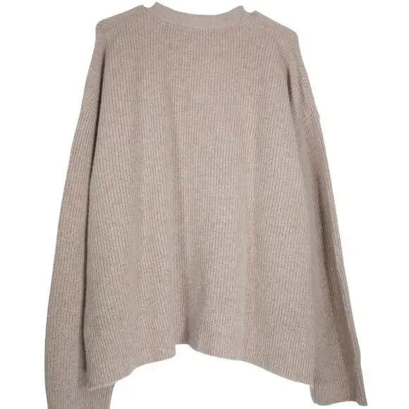 GUC Repaired Quince XL Oatmeal Mongolian Cashmere Fisherman Cropped Cardigan - Picture 11 of 12